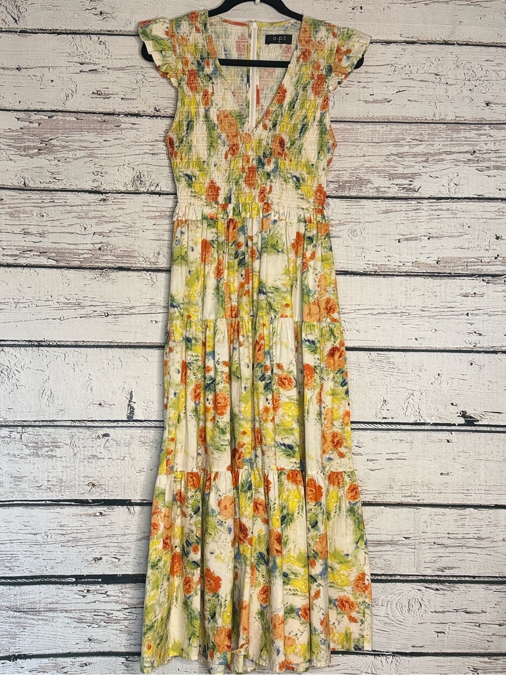 OPT Phoebe cotton Floral V-Neck Tiered Maxi Dress - Picture 4 of 16